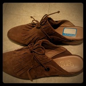 Franco Sarto suede moccasin mules sz 9.5